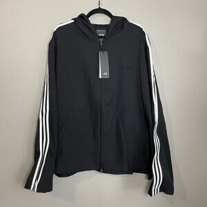 Y-3 Adidas Yohji Yamamoto Track Top Black Full Zip Hoodie Mens XL Oversized